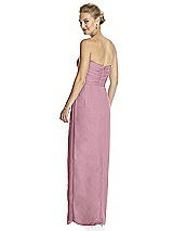 Rear View Thumbnail - Dusty Pink Strapless Draped Chiffon Maxi Dress - Lila