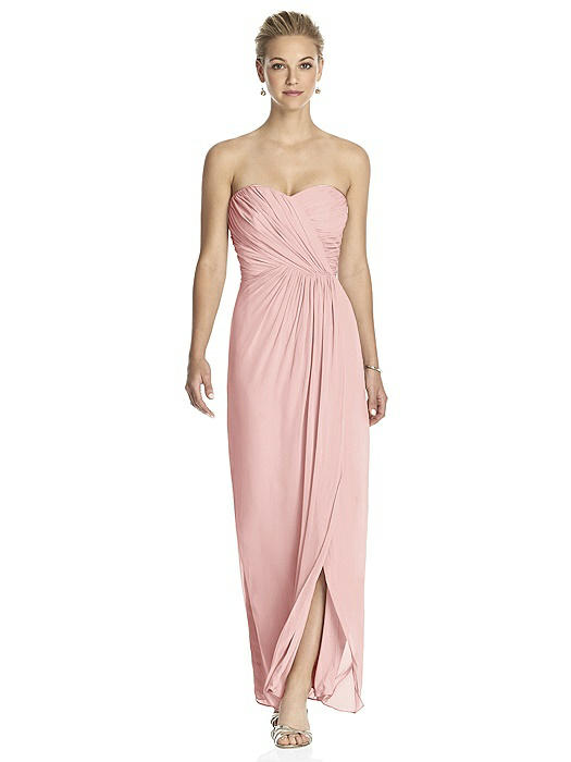 Strapless Draped Chiffon Maxi Dress - Lila