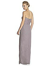 Rear View Thumbnail - Cashmere Gray Strapless Draped Chiffon Maxi Dress - Lila