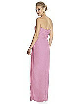 Rear View Thumbnail - Powder Pink Strapless Draped Chiffon Maxi Dress - Lila
