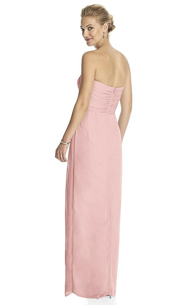 Back View - Rose Strapless Draped Chiffon Maxi Dress - Lila