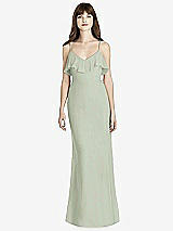 Front View Thumbnail - Celadon Ruffle-Trimmed Backless Maxi Dress - Britt