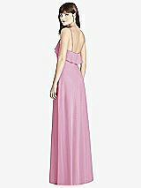 Rear View Thumbnail - Powder Pink Ruffle-Trimmed Backless Maxi Dress - Britt