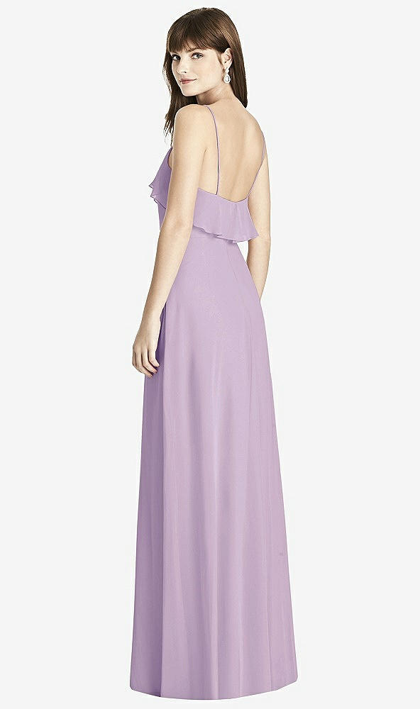 Back View - Pale Purple Ruffle-Trimmed Backless Maxi Dress - Britt