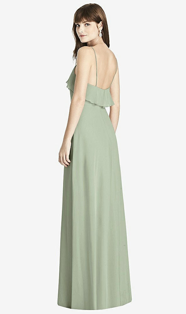 Back View - Sage Ruffle-Trimmed Backless Maxi Dress - Britt