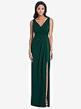 Front View Thumbnail - Evergreen Lux Jersey Draped Maxi - Sena