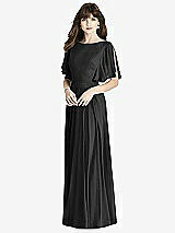 Front View Thumbnail - Black Split Sleeve Backless Maxi Dress - Lila