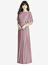 Front View Thumbnail - Dusty Rose Split Sleeve Backless Maxi Dress - Lila