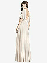 Rear View Thumbnail - Oat Split Sleeve Backless Maxi Dress - Lila