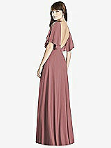 Rear View Thumbnail - Rosewood Split Sleeve Backless Maxi Dress - Lila