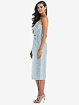 Side View Thumbnail - Mist Strapless Bow-Waist Pleated Satin Pencil Dress with Pockets