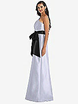 Side View Thumbnail - Silver Dove & Black One-Shoulder Bow-Waist Maxi Dress with Pockets