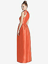 Rear View Thumbnail - Fiesta Bowed High-Neck Full Skirt Maxi Dress with Pockets
