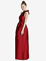 Side View Thumbnail - Garnet Bowed High-Neck Full Skirt Maxi Dress with Pockets