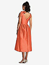 Rear View Thumbnail - Fiesta Bowed-Shoulder Full Skirt Midi Dress with Pockets