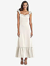Front View Thumbnail - Ivory Ruffled Convertible Sleeve Midi Dress
