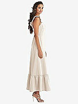 Side View Thumbnail - Oat Ruffled Convertible Sleeve Midi Dress