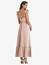 Rear View Thumbnail - Toasted Sugar Ruffled Convertible Sleeve Midi Dress