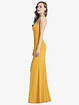Side View Thumbnail - NYC Yellow High-Neck Halter Dress with Twist Criss Cross Back 