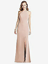 Rear View Thumbnail - Cameo High-Neck Halter Dress with Twist Criss Cross Back 