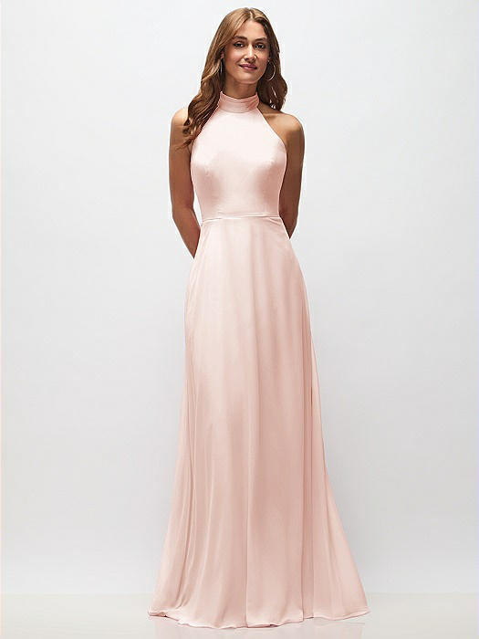 High Neck Halter Backless Maxi Dress