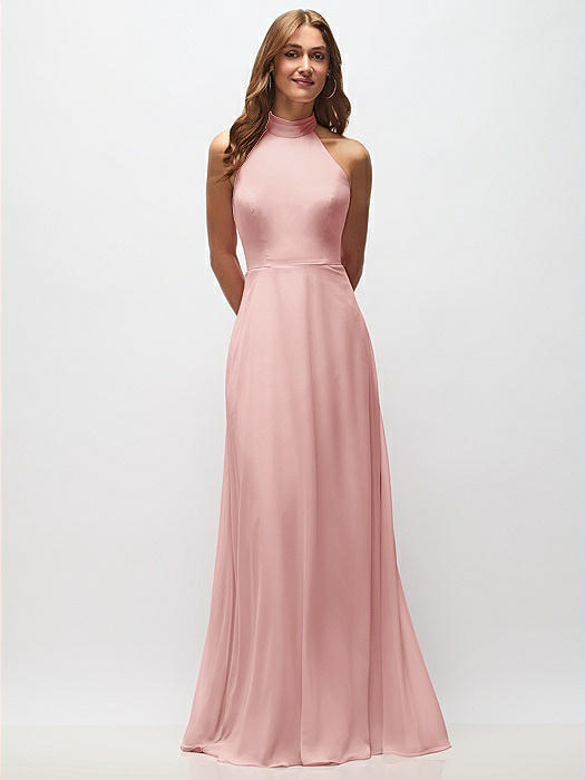 High Neck Halter Backless Maxi Dress