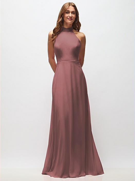 High Neck Halter Backless Maxi Dress