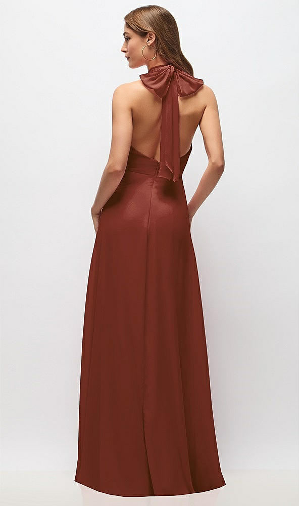 Back View - Auburn Moon High Neck Halter Backless Maxi Dress