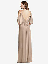 Rear View Thumbnail - Topaz Convertible Cold-Shoulder Draped Wrap Maxi Dress