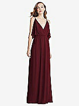 Alt View 3 Thumbnail - Cabernet Convertible Cold-Shoulder Draped Wrap Maxi Dress