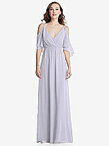 Front View Thumbnail - Silver Dove Convertible Cold-Shoulder Draped Wrap Maxi Dress