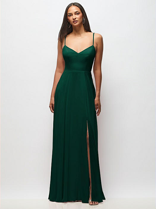 Tie-Back Cutout Maxi Dress with Front Slit