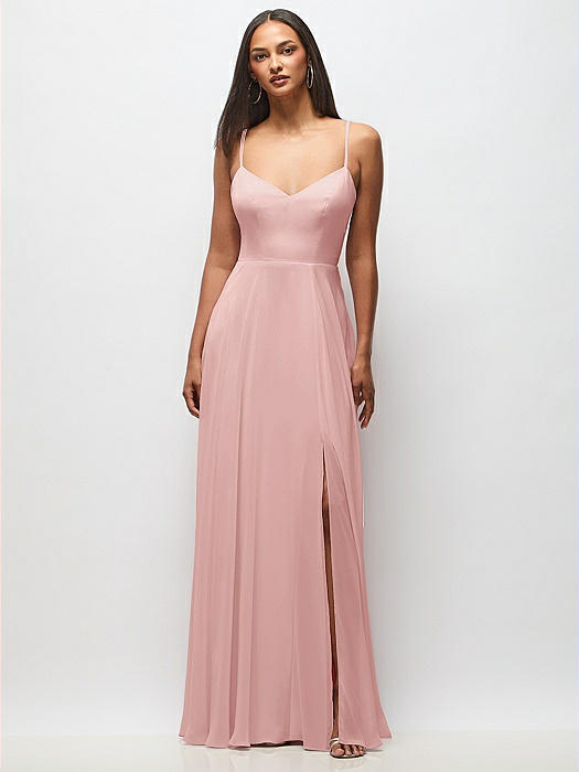 Tie-Back Cutout Maxi Dress with Front Slit