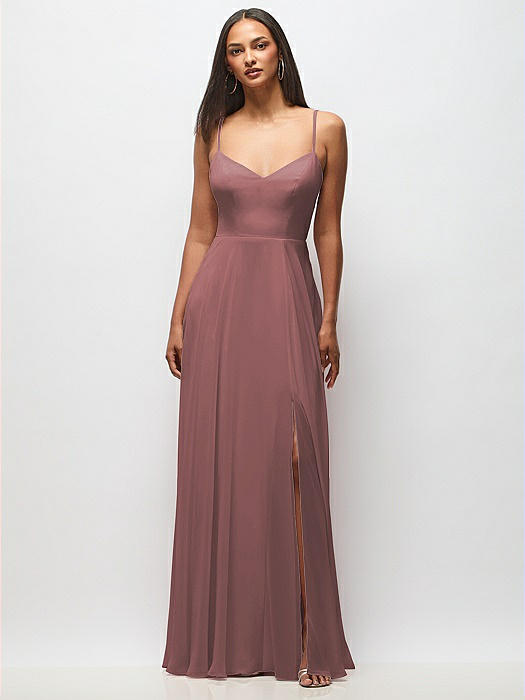 Tie-Back Cutout Maxi Dress with Front Slit