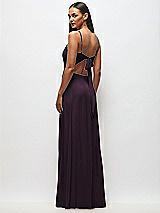 Rear View Thumbnail - Aubergine Tie-Back Cutout Maxi Dress with Front Slit