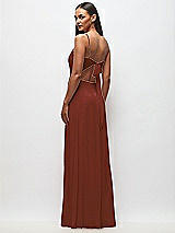 Rear View Thumbnail - Auburn Moon Tie-Back Cutout Maxi Dress with Front Slit