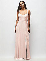 Front View Thumbnail - Blush Tie-Back Cutout Maxi Dress with Front Slit
