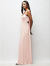 Side View Thumbnail - Blush Tie-Back Cutout Maxi Dress with Front Slit