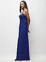 Side View Thumbnail - Cobalt Blue Tie-Back Cutout Maxi Dress with Front Slit