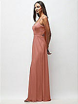 Side View Thumbnail - Desert Rose Tie-Back Cutout Maxi Dress with Front Slit