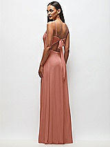 Rear View Thumbnail - Desert Rose Tie-Back Cutout Maxi Dress with Front Slit