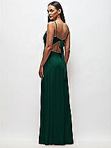 Rear View Thumbnail - Hunter Green Tie-Back Cutout Maxi Dress with Front Slit