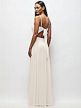 Rear View Thumbnail - Ivory Tie-Back Cutout Maxi Dress with Front Slit
