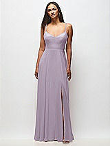 Front View Thumbnail - Lilac Haze Tie-Back Cutout Maxi Dress with Front Slit