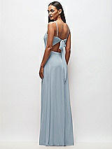 Rear View Thumbnail - Mist Tie-Back Cutout Maxi Dress with Front Slit