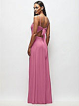 Rear View Thumbnail - Orchid Pink Tie-Back Cutout Maxi Dress with Front Slit