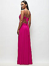 Rear View Thumbnail - Think Pink Tie-Back Cutout Maxi Dress with Front Slit