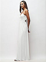 Side View Thumbnail - White Tie-Back Cutout Maxi Dress with Front Slit