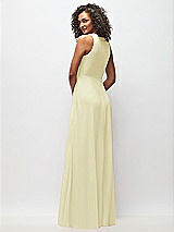 Rear View Thumbnail - Butter Yellow Deep V-Neck Chiffon Maxi Dress