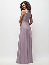 Rear View Thumbnail - Lilac Dusk Deep V-Neck Chiffon Maxi Dress